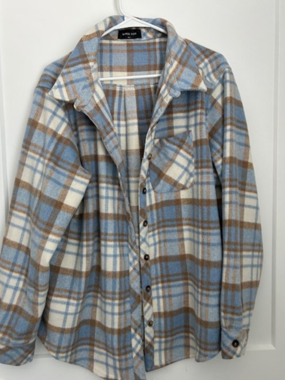 White fox cozy Fleece shirt M/L